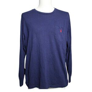 Polo R Lauren SZ Med 100% Cotton Long Sleeve Blue Men's Shirt